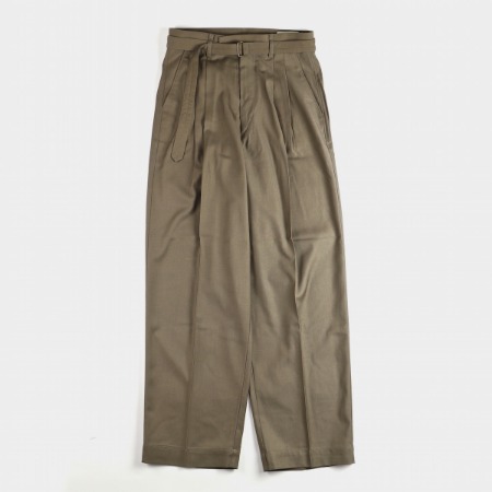[Ooparts] Loose-Fit Belted Pants Latte