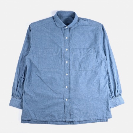 [Porter Classic] Wide Pocket Shirt Blue