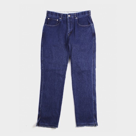 [Curly] Mazarine 5P Jeans Cut off Washed indigo