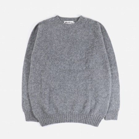 [Harley of Scotland] M3834/7 Shaggy Dog Crew Neck Sweater Medium Grey