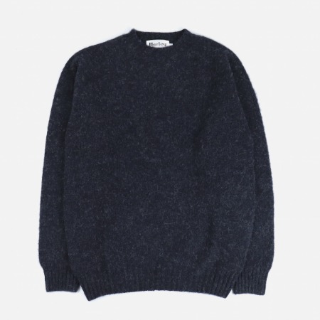[Harley of Scotland] M3834/7 Shaggy Dog Crew Neck Sweater Charcoal