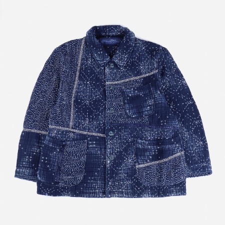 [Porter Classic] Kogin Art French Jacket Blue