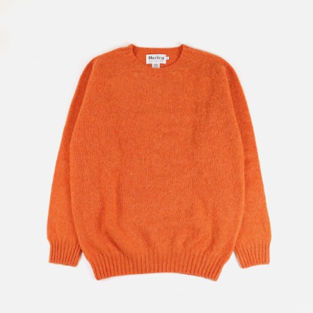 [Harley of Scotland] M3834/7 Shaggy Dog Crew Neck Sweater Orange Peel