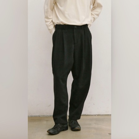 [Kokyuu] UNISEX Wool Tapered Pants Black