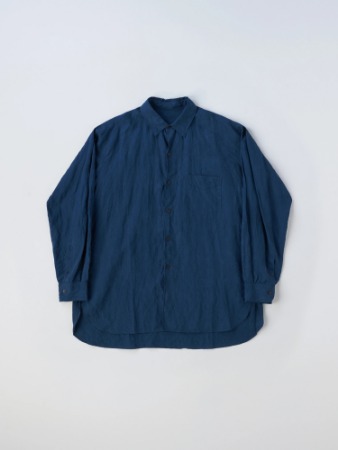 [Kaptain Sunshine] Regular Collar Shirt Blue Indigo