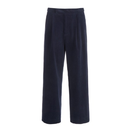 Side Adjustable Two Pleated Trousers Navy