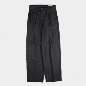 [Ooparts] Loose-Fit Belted Pants Cola