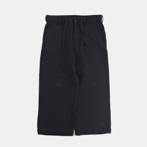 [Porter Classic] Sashiko Stretch Wide Pants Black