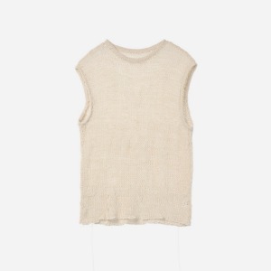[Lcbx] Hand Knitted Deconstruct Vest ivory