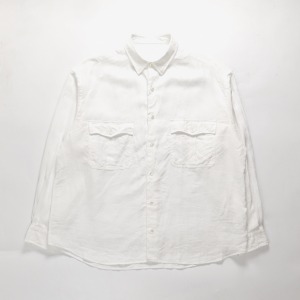 [Porter Classic] Roll Up Linen Shirt White (French Linen)