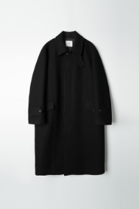 [INTHERAW] WOOL ROVER COAT BLACK