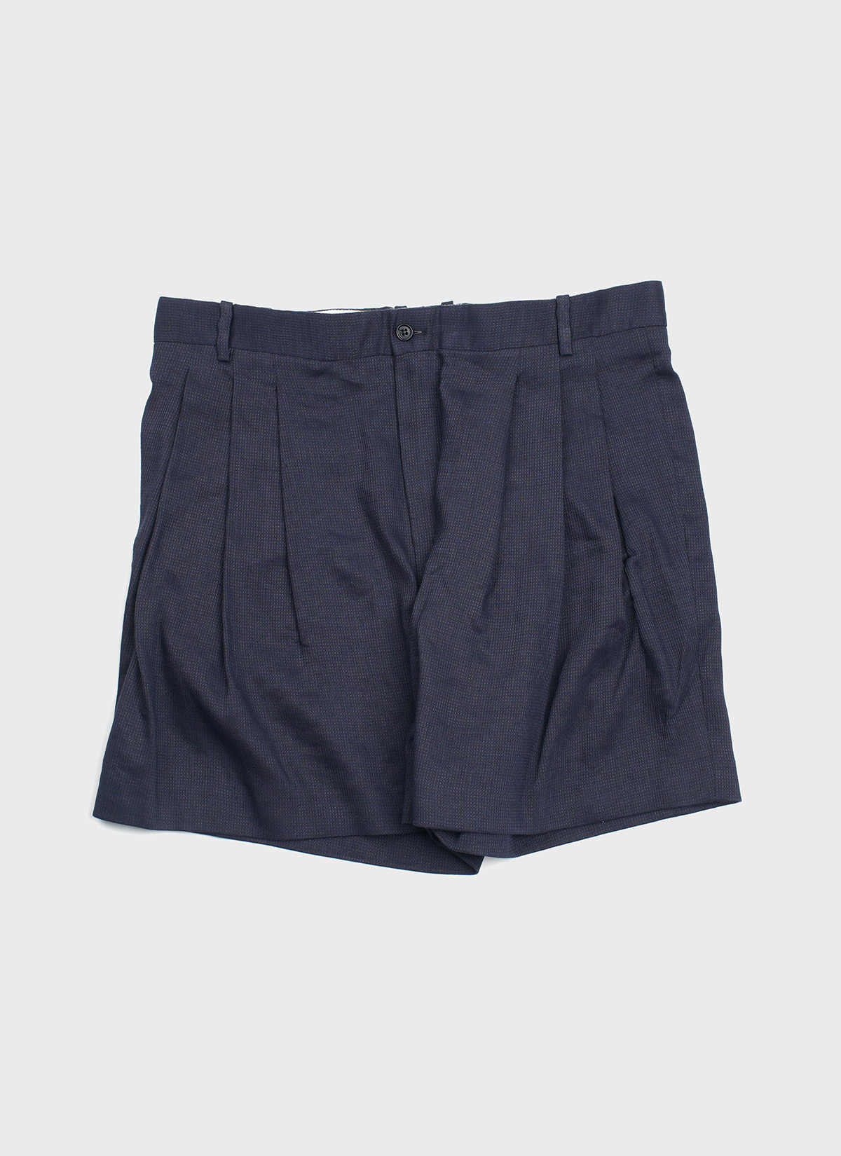 Short Pleated Pants Navy