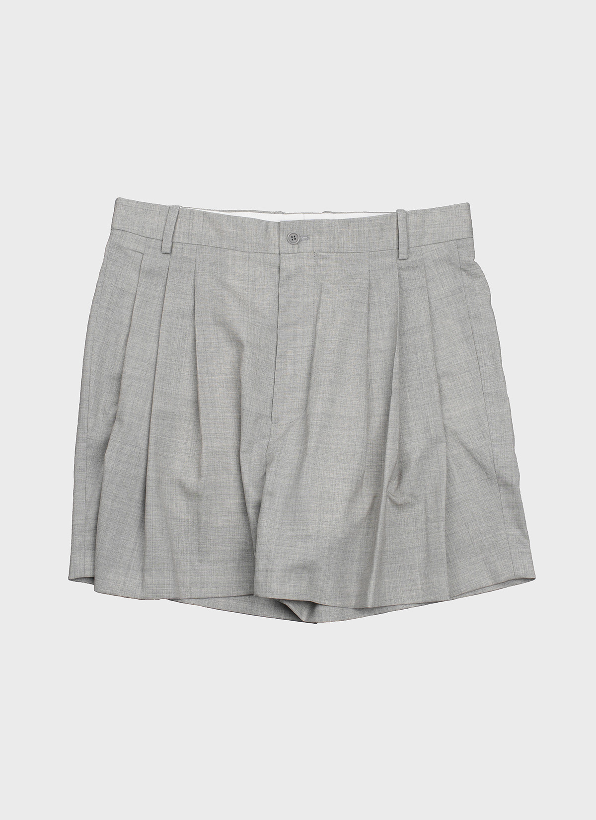 Short Pleated Pants Grey