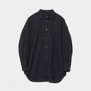 [Lcbx] Double Front Silk Shirt Black Satin