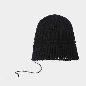 [Lcbx] Hand Knitted USN Hat Black Satin