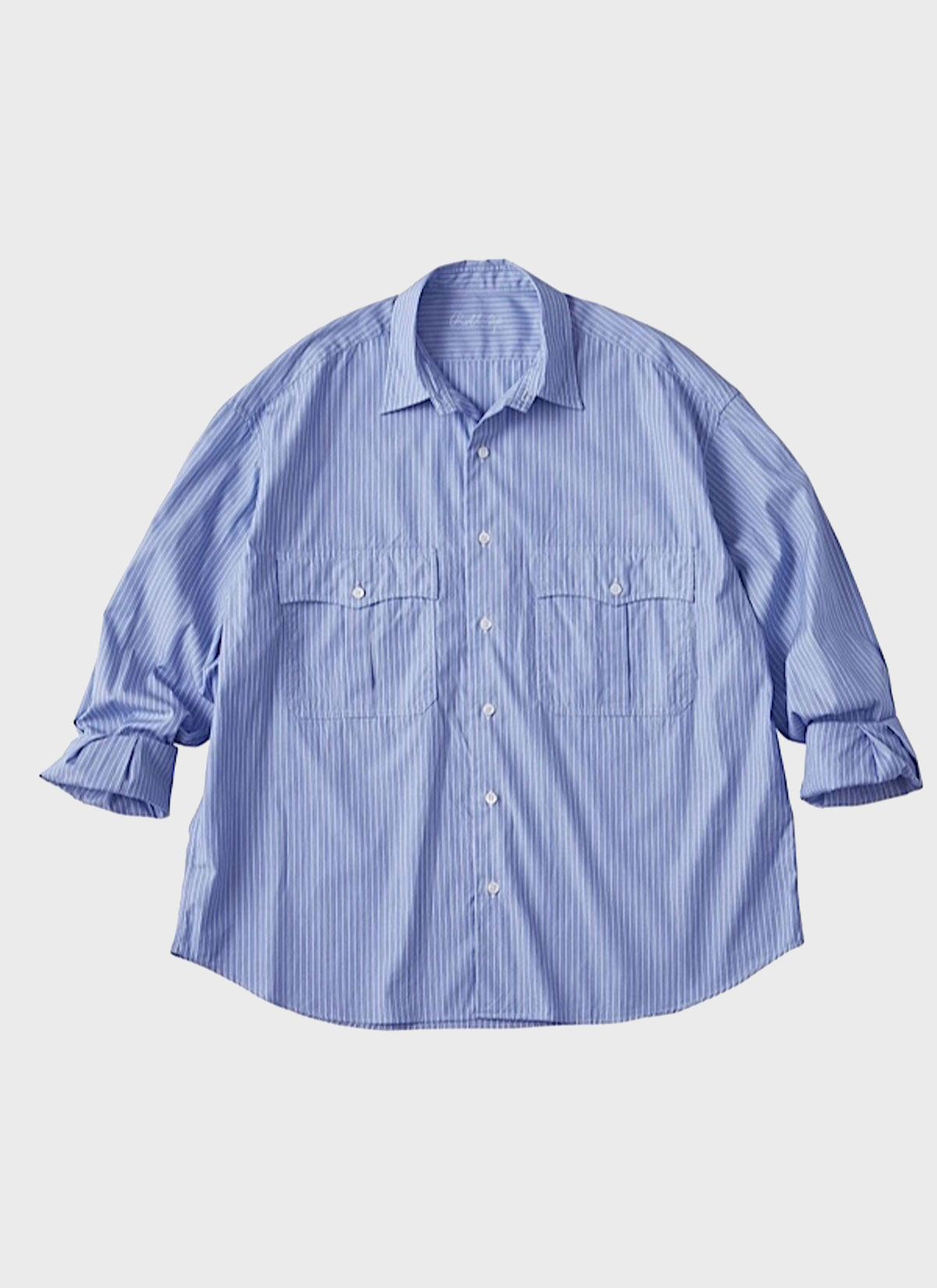 Roll Up Stripe Shirt Blue (Logo White)