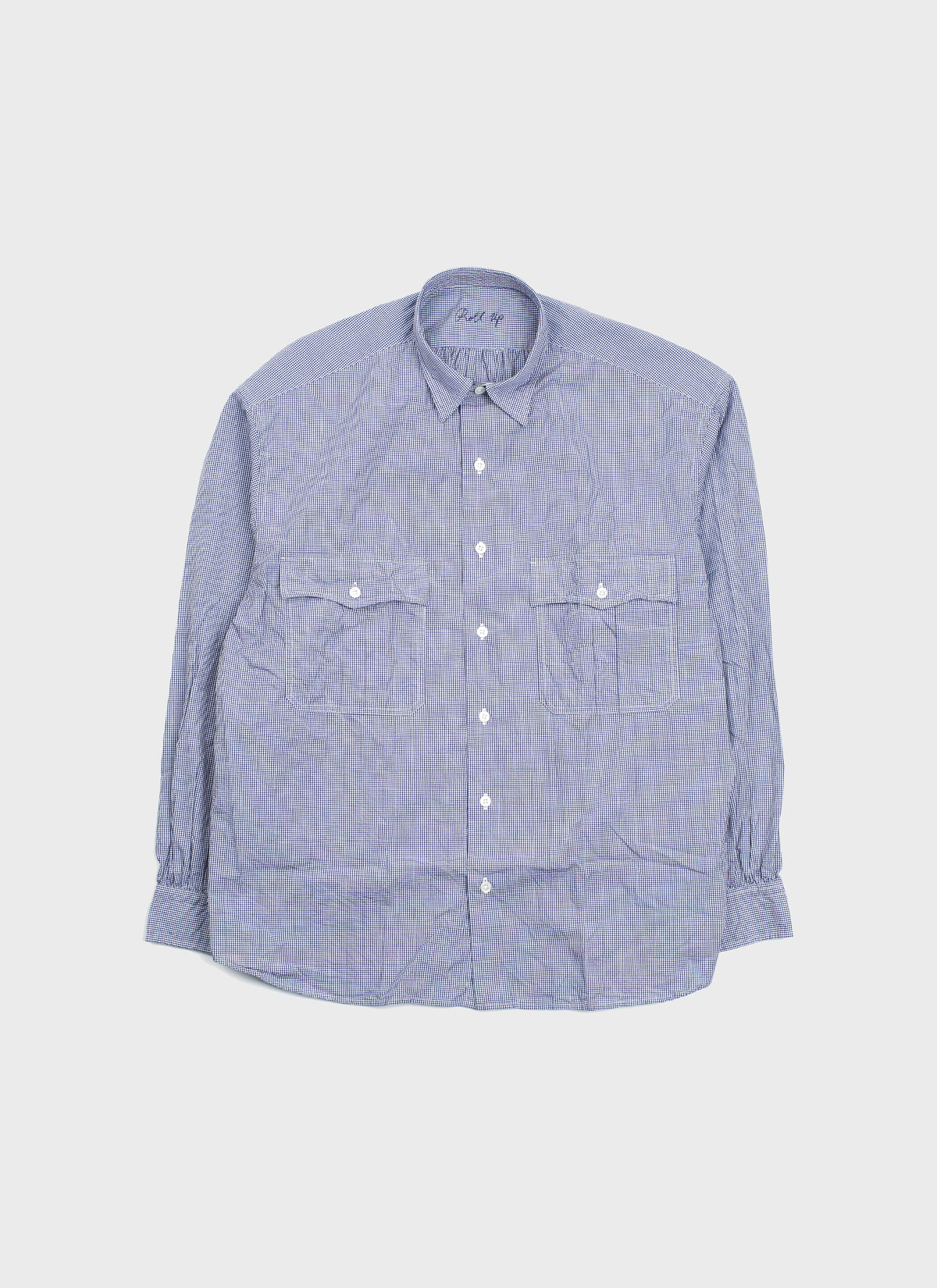 Roll Up New Gingham Check Shirt Navy