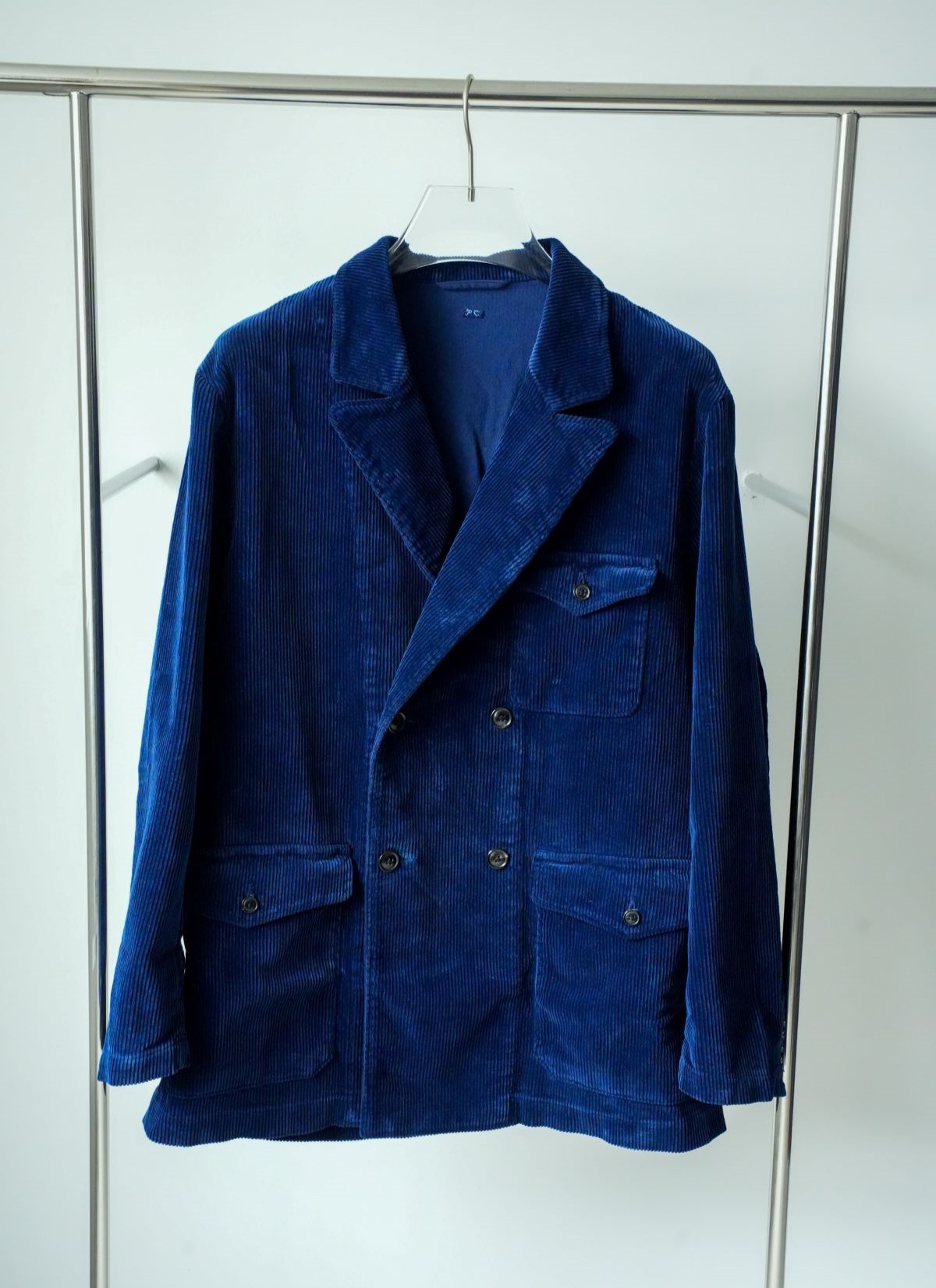 Corduroy Double Tailored Jacket Blue