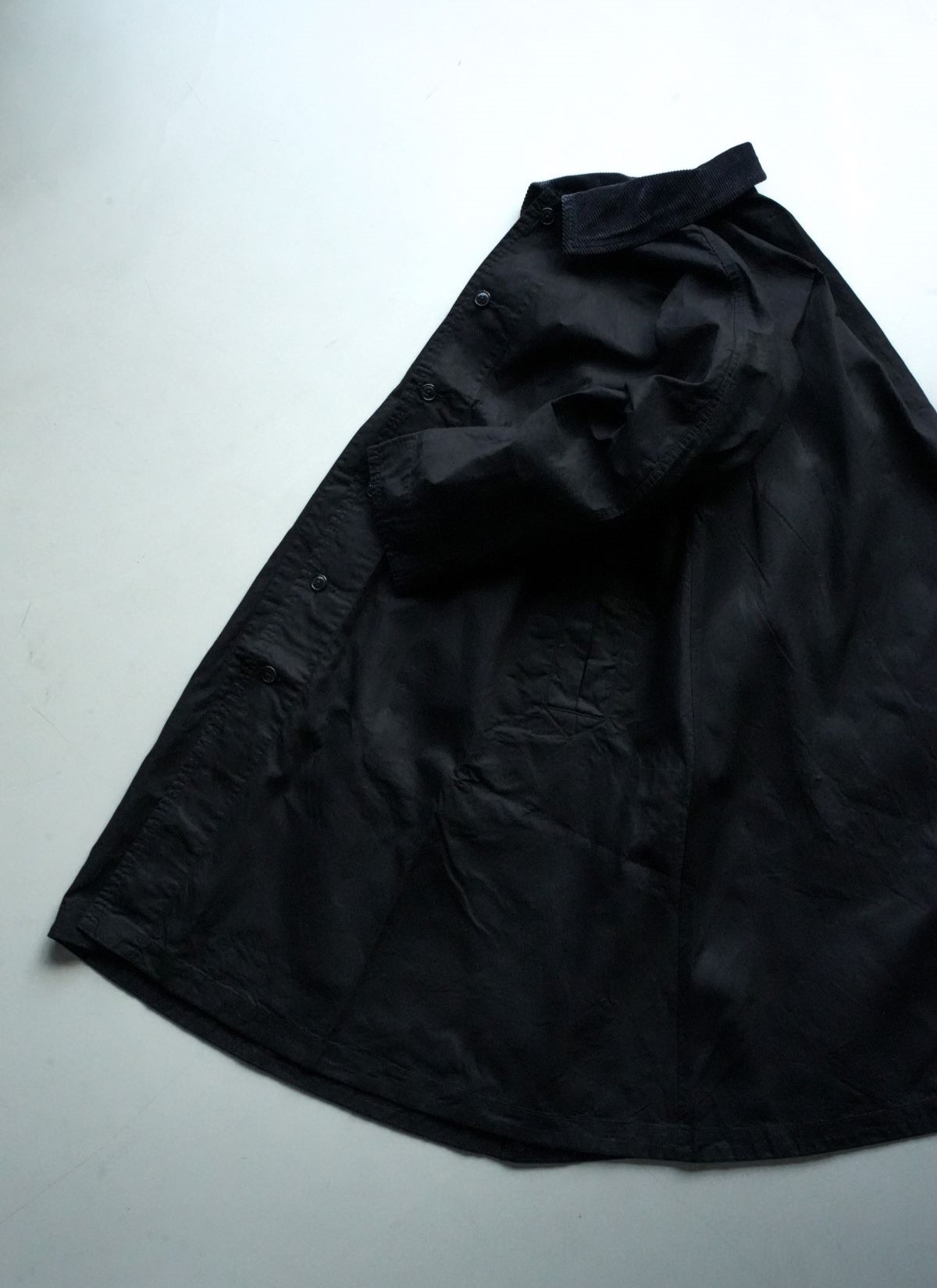 Paraffin Corduroy Swing Coat Black